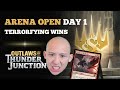 Terrorfying wins  arena open day 1  outlaws of thunder junction sealed  mtg arena