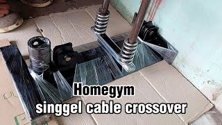 cara mudah  buat homegym singgel cable crossover