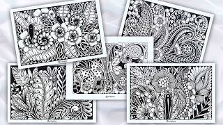 Inspiring Floral Zentangle Art Collection🌼Floral Zentangle Art🌼Zentangle Leaveas Ideas
