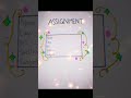 Assignment cover page 📄 l #shortsfeed #coverpage #ideas #explorepage #foryou #assignment #fyp