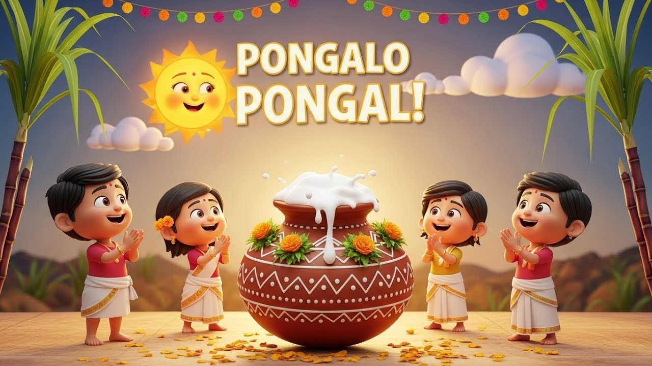 பொங்கலோ பொங்கல் vibe ! 🌞😊💖 |Cute 3D Animation | Pongal Festival atrocities🐄| 4K🌾