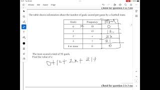 Frequency Table | #Statistics | #Sport | #Goals #Math