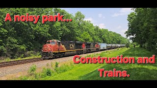 I Return to Vandalia, Ohio  Construction Continues as CSX Trains Roll on by Me.