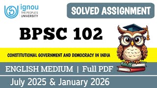 BPSC 102 solved assignment 2025-26 in English | bpsc 102 solved assignment 2026 | MIQ IGNOU 