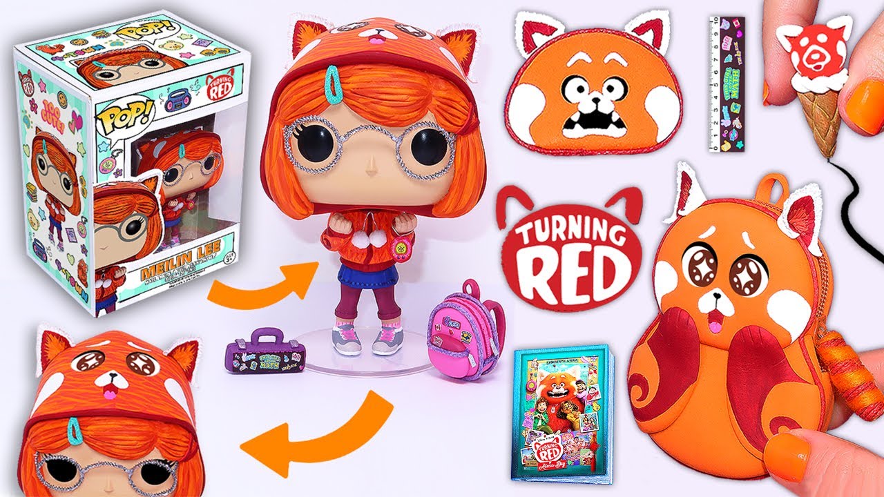 ❤️MINI ÚTILES ESCOLARES de Turning RED y Funko Pop de Mei Lee que ¡SÍ FUNCIONAN!