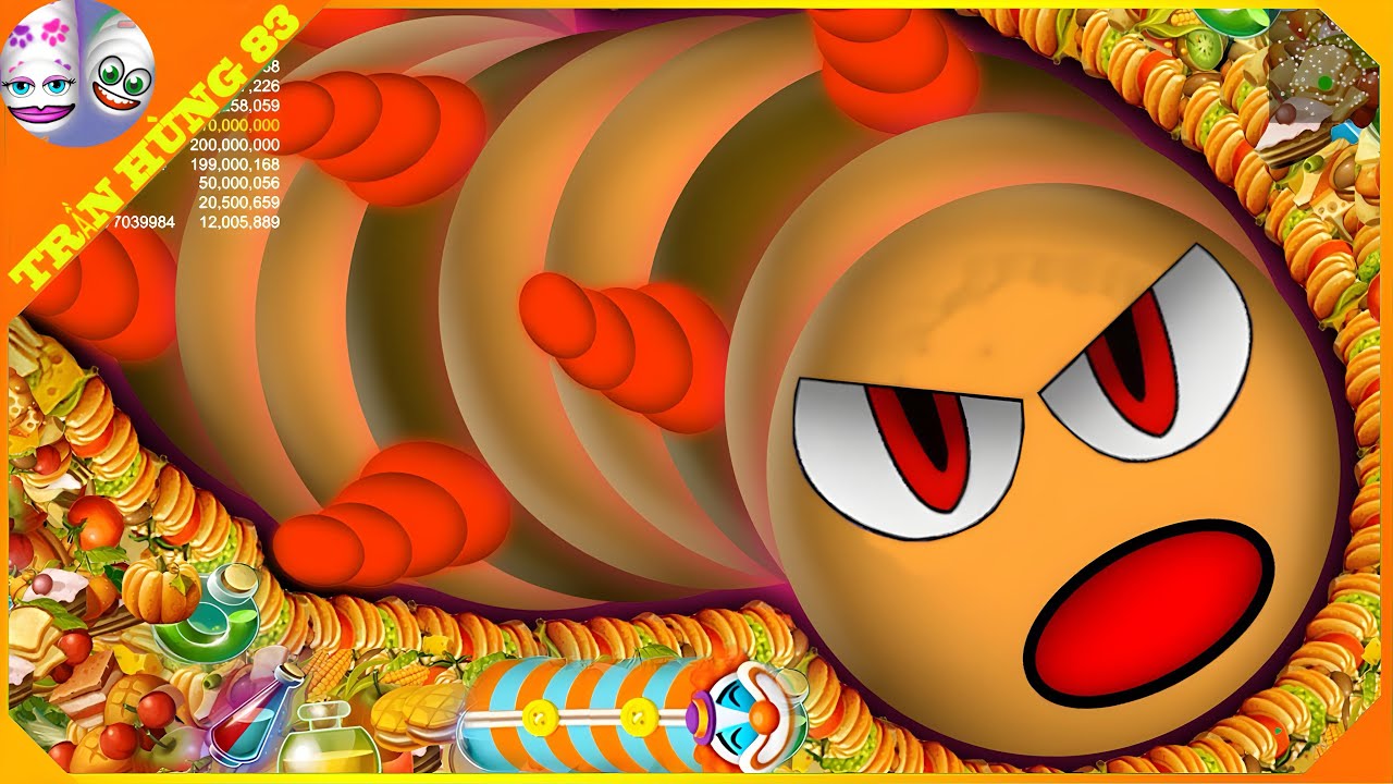 🐍WORMSZONE.IO | GIANT SLITHER SNAKE TOP 01 / Epic Worms Zone Best Gameplay! | Trần Hùng 83