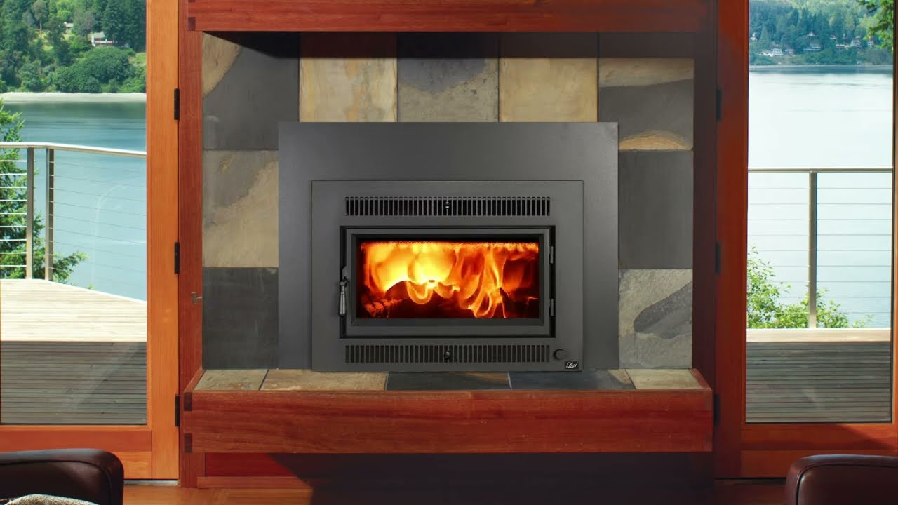 Lopi Medium Flush Wood Insert (Rect Door) Install Burning Footage Video YouTube