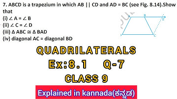 abcd is a trapezium in which ab parallel to cd and ad is equal to bc show that