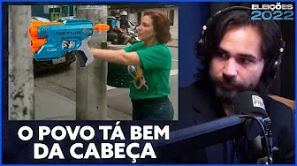 imagem do vídeo Petry reagindo a Carla Zambelli apontando ARMA para civil | À Deriva Podcast