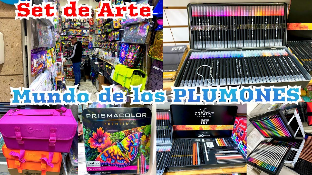 Papelería más SURTIDA Y BARATA de Mesones 😱 Set de Arte / Maletín de Plumones / Plumones ECONOMICOS