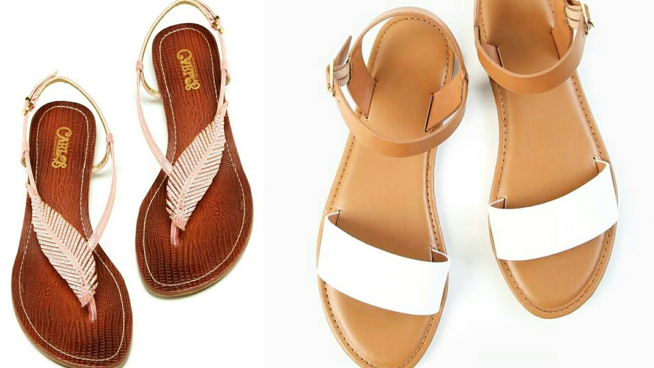 Sexy very latest fashion causal flat double strap shoes with anklet