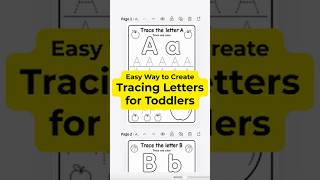 Easy Way to Create Tracing Letters for Toddlers ✅ #canva  #CanvaforEducation  #tracingactivities