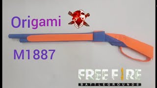 How to make Free fire M1887 Gun | with paper | Origami | Attractive arts#trending #tamil