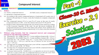 Class 10 Math Exercise 2.1 Answer English Medium | Class 10 C. Math Lesson 2 Exercise 2.1 In English