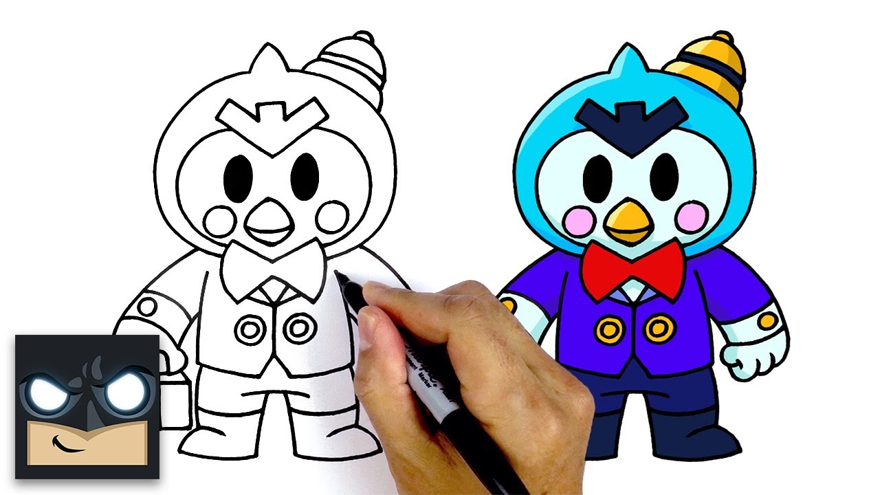 How To Draw Mr P Brawl Stars Youtube - desenho em para paint bau brawl stars