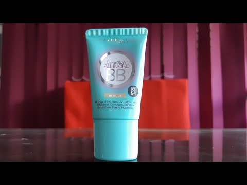 Mabelline New York clear glow all in one BB cream with spf 21 pa++  review, BB cream with sunscreen