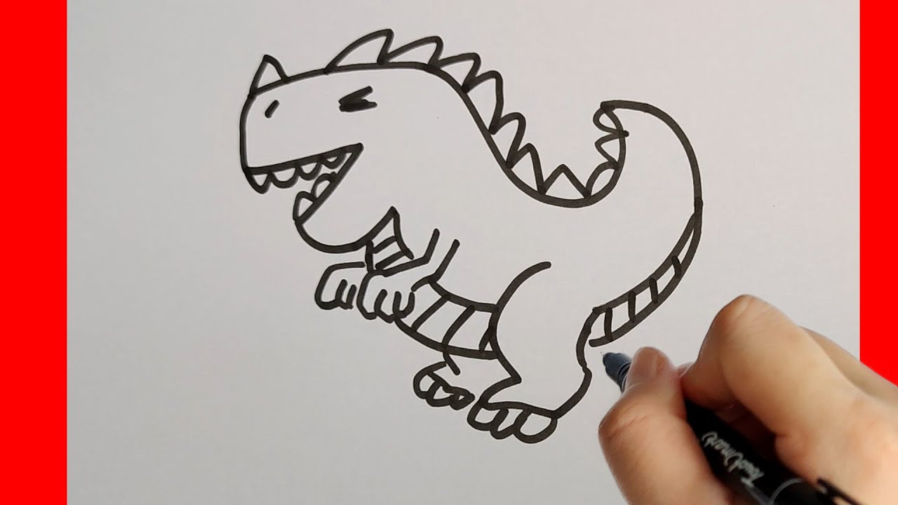  🖌️How to Draw a Dinosaur ️Step by Step Tutorial🎨 - YouTube Motiv 