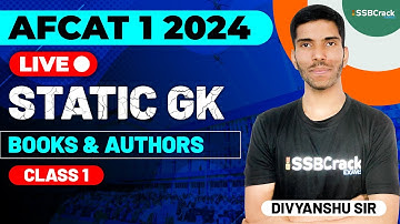 AFCAT 1 2024 Exam Static GK Live - Books & Authors - Class 1