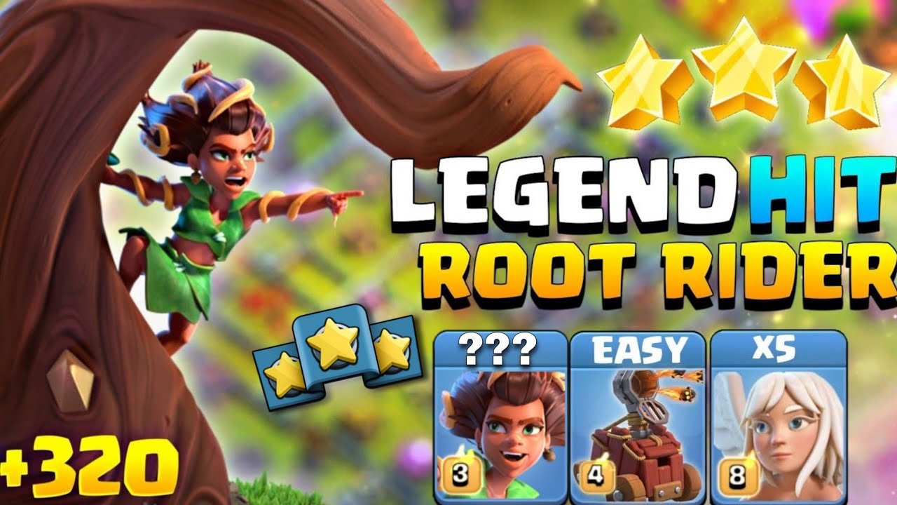 Legend Hit With New Root Rider ! Th16 Root Rider Attack Strategy TH17 ...