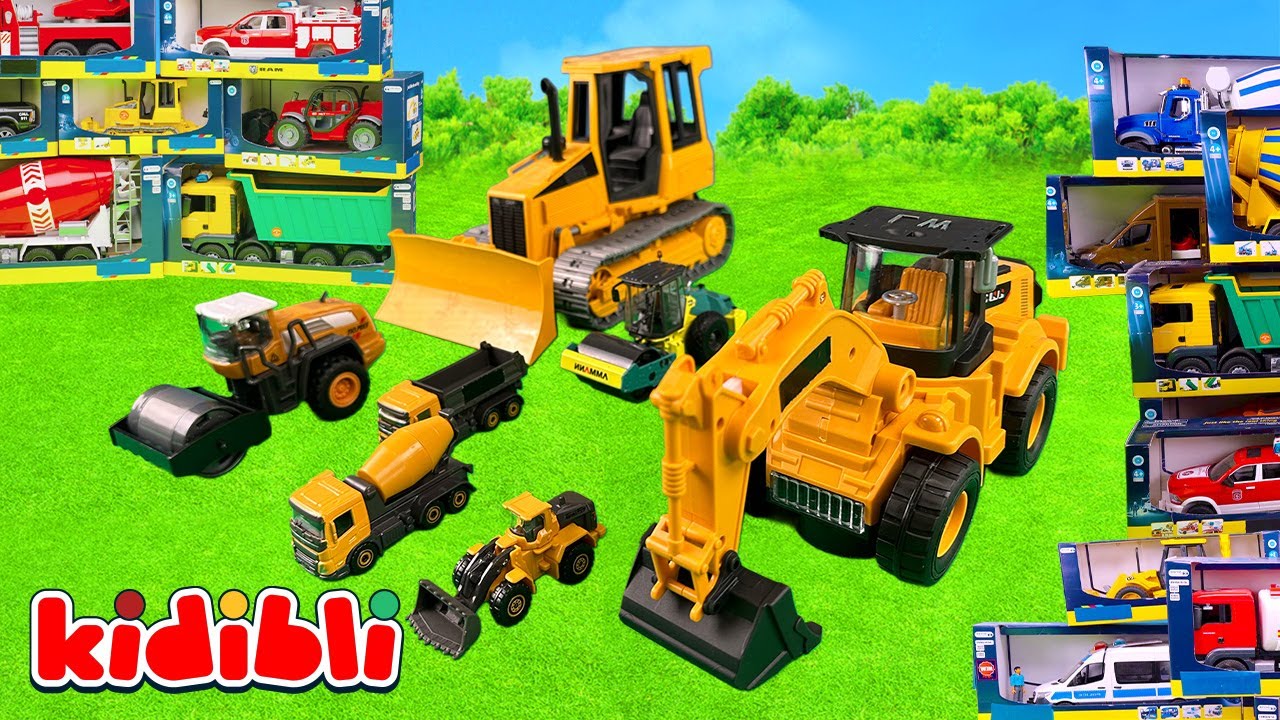 Construction de Château de Sable 🪏🚜 Pelleteuse, Bulldozer, Engin de Chantier pour Enfant | Kidibli