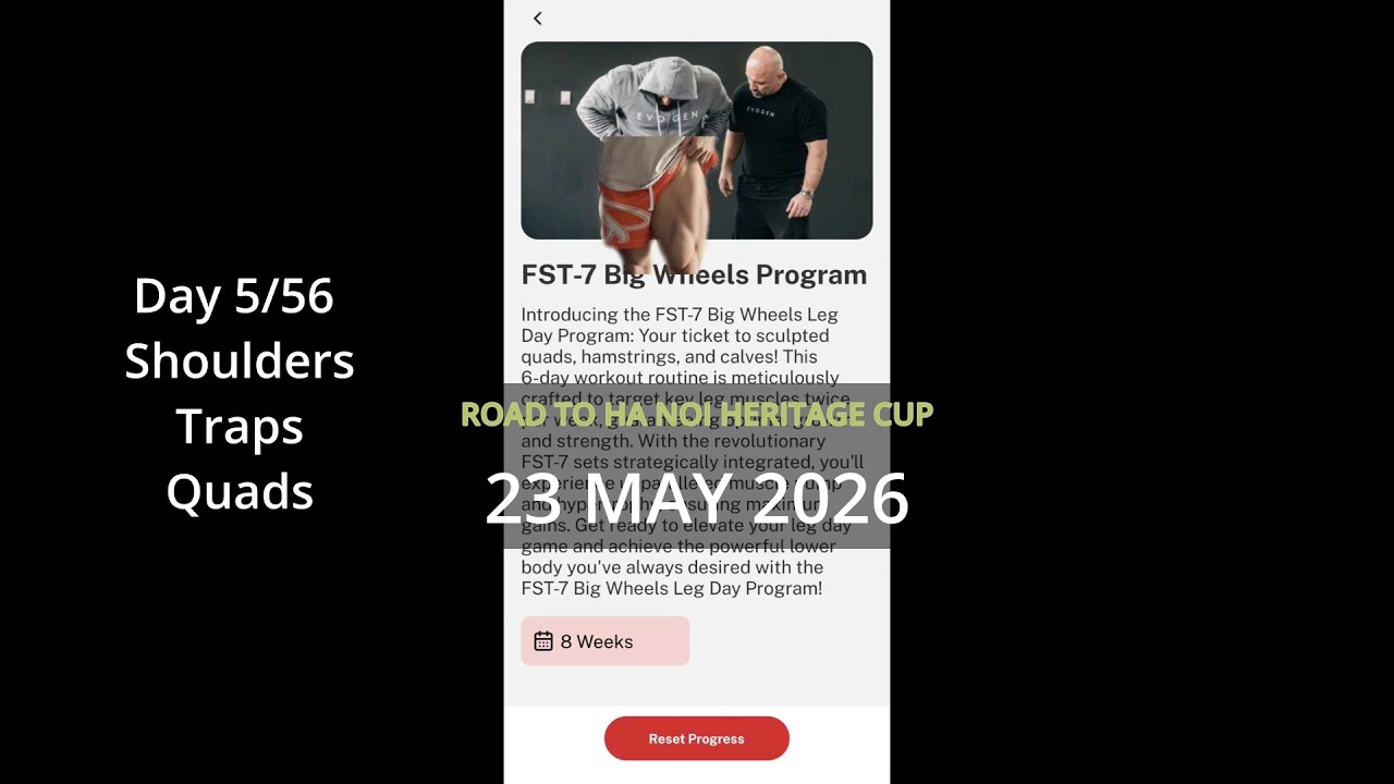 Day 5/56 Shoulders/Traps/Quads - 8 Weeks FST7 Big Wheels Program