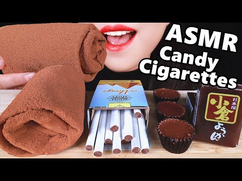 ASMR EDIBLE TOWEL CREPE CAKE, MILK CHOCOLATE STICKS, REESE'S, YOKAN チョコレー ミルクレープ 咀嚼音 크레이프 케이크 초콜릿 먹방