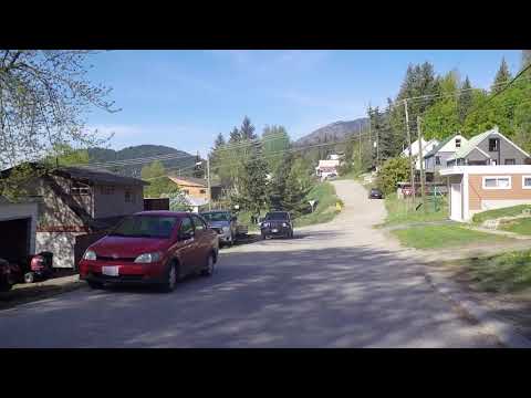 Rossland - British Columbia (BC) - Canada. Driving in Small City in West Kootenay Region