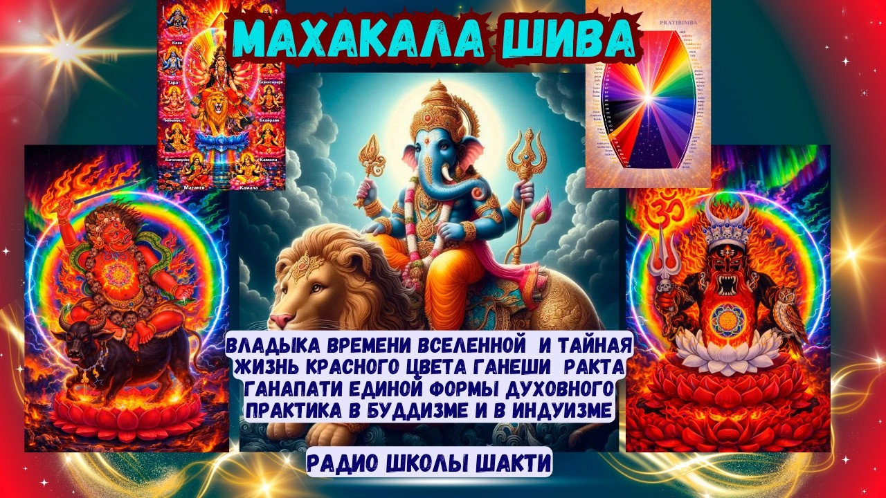 Махакала Шива владыка времени вселенной  и тайная жизнь красного цвета Ганеши  Ракта Ганапати