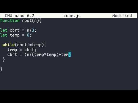 Learn to find cube root without using Math.cbrt() in Javascript.