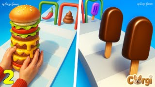 Burger Master VS Ice Cream Stack - Max Level SpeedRun Gameplay iOS Android Part 2