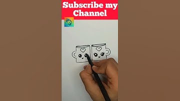How To Draw Tow Cute Lovers Cup | Easy Drawing