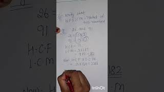 HCF × LCM = Product of Two Numbers | Class 10 Maths #shorts
