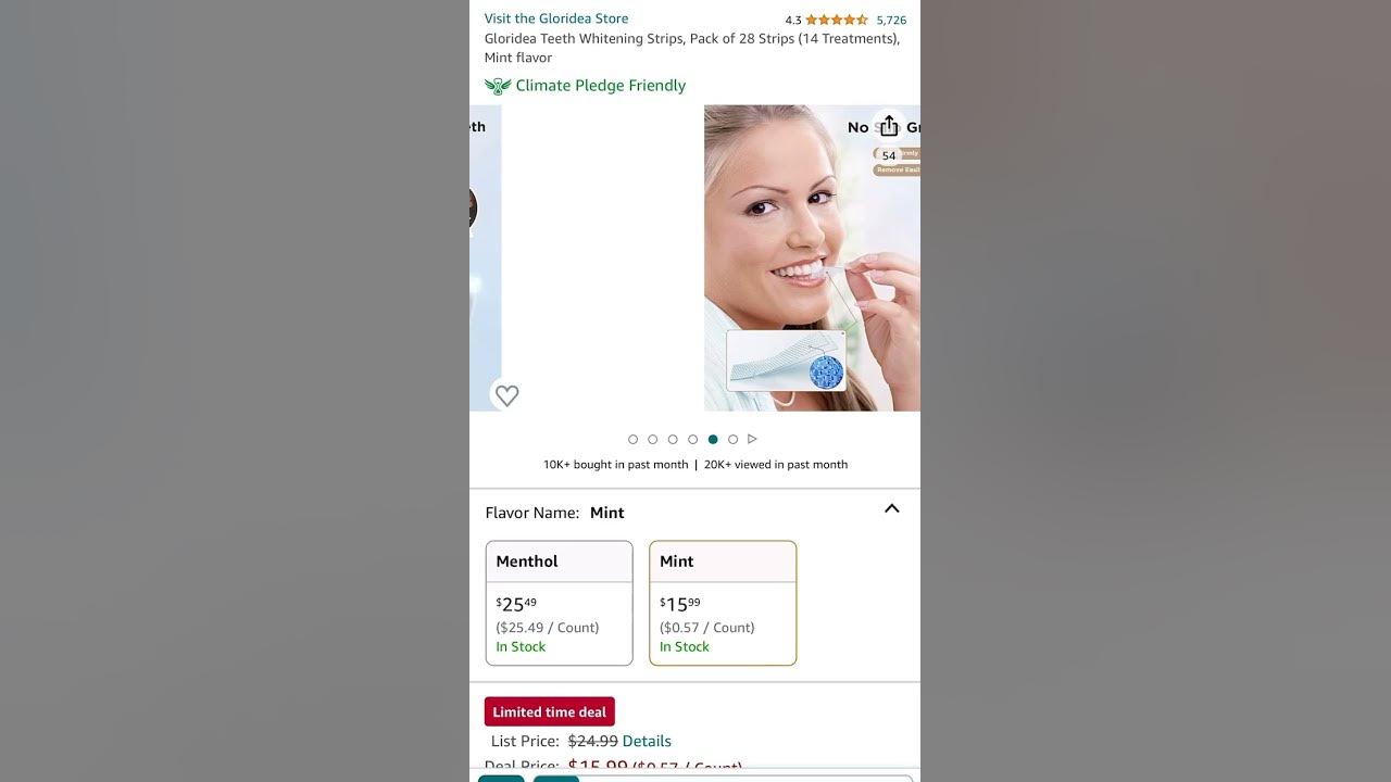 36 off Gloridea Teeth Whitening Strips, Pack of 28 Strips (14