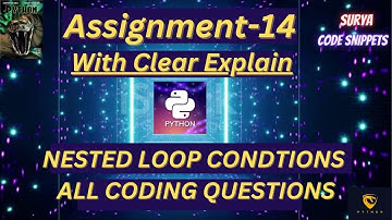 Assignment 14 | coding Questions | Nested Loops | CCBP | #python #code|#nxtwave #idp @YouTube ​