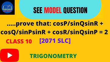 SEE Preparation Class||Model Question Practice||Conditional Trigonometric Identities||PABSON exam||