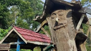 Kampung dayak, di pedalaman, desa mirah kalanaman, kalimantan tengah, kabupaten katingan