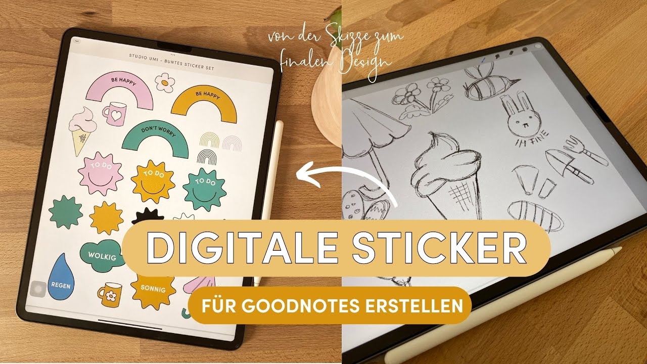 WIE ICH DIGITALE STICKER IN PROCREATE UND ILLUSTRATOR ERSTELLE