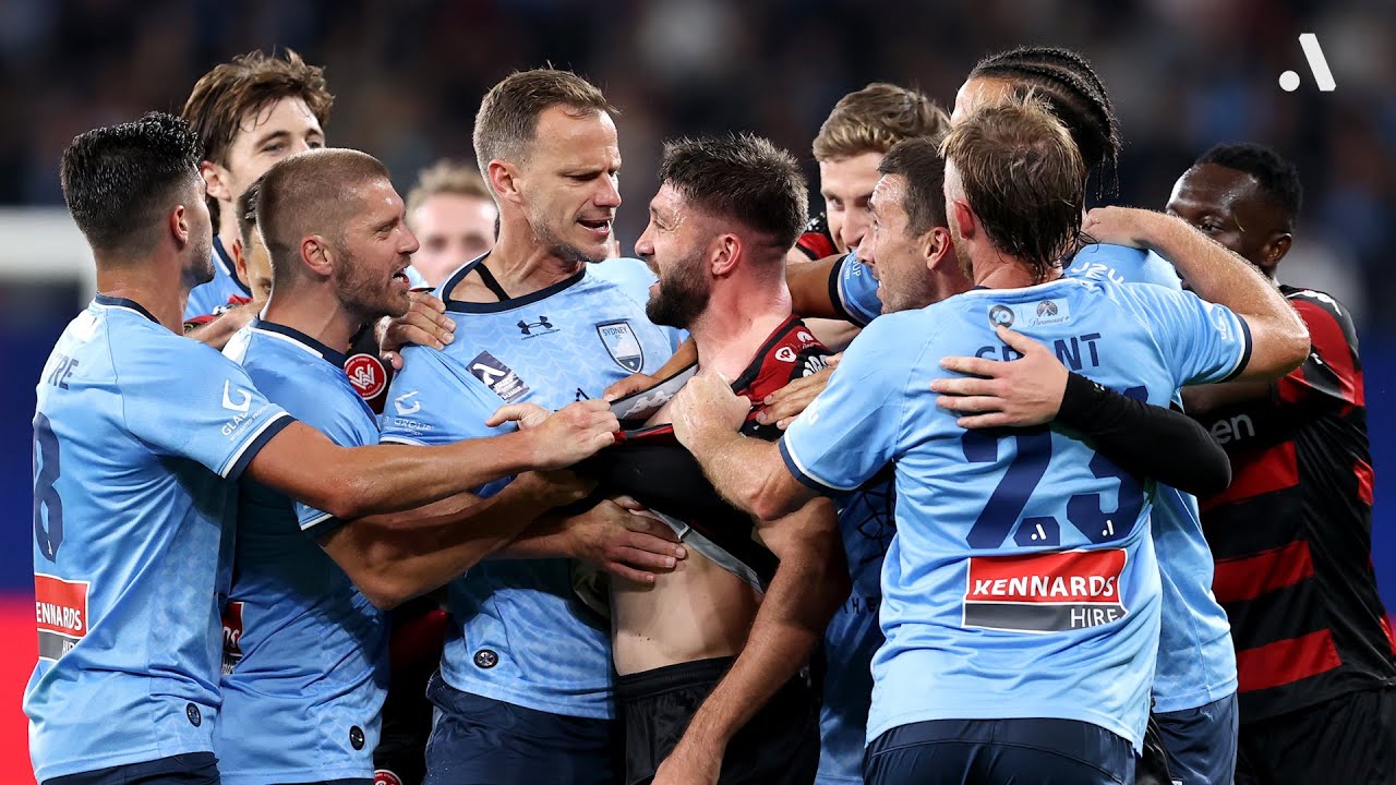 Melee madness as Sydney Derby rivalry takes centre stage