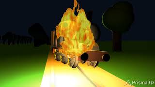 e2 class steam locomotive crash animation • i was bored