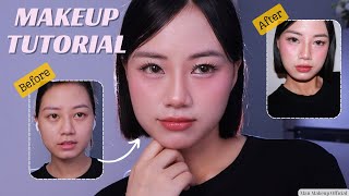 Soft Korean Pink Makeup Tutorial | Natural Glow Look | Before and After Transformation