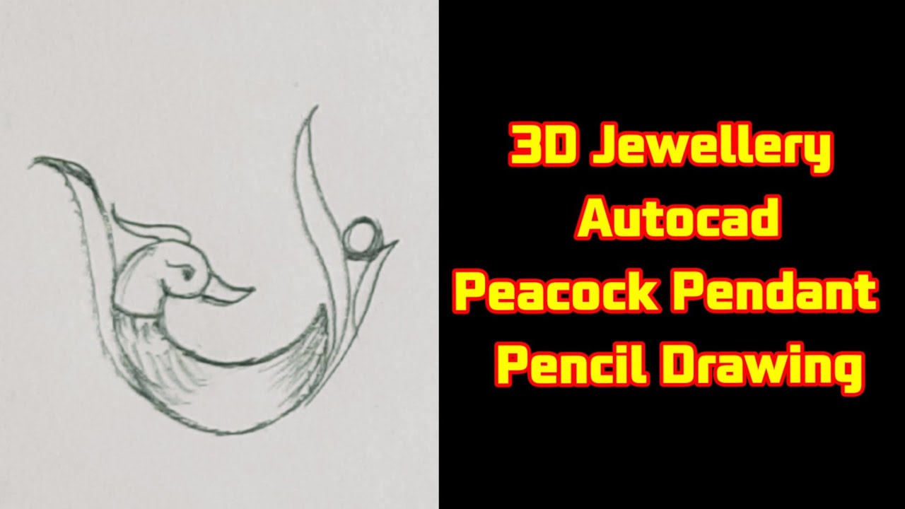 3D Jewellery Autocad Peacock Pendant Pencil Drawing Design 01 || By Ads ...