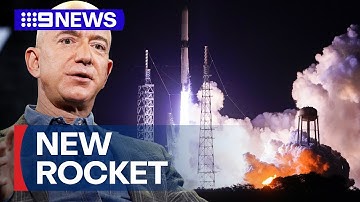Jeff Bezos Blue Origin rocket blasts off on first test flight | 9 News Australia