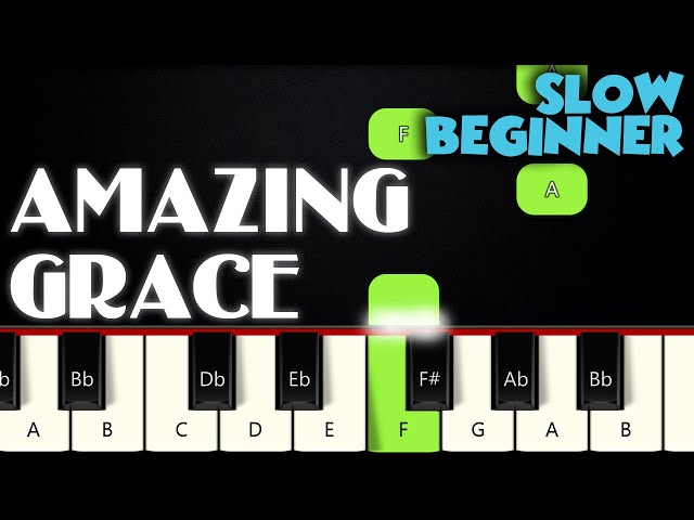 Amazing Grace | SLOW BEGINNER PIANO TUTORIAL + SHEET MUSIC by Betacustic class=