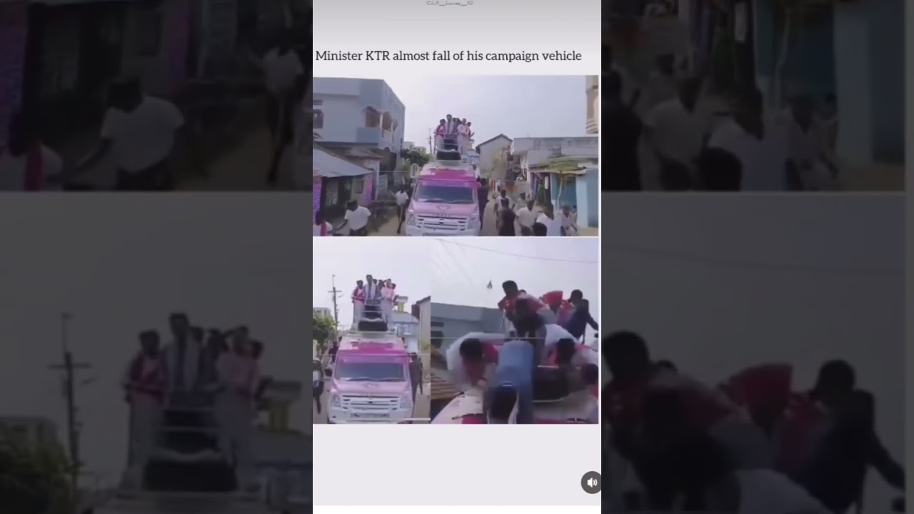 sir ktr and minister Suresh Reddy fell from top of the van ....armoor 
