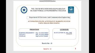 Automated Online Attendance Marking System Using Image Processing -ECE 2021-Batch No 11