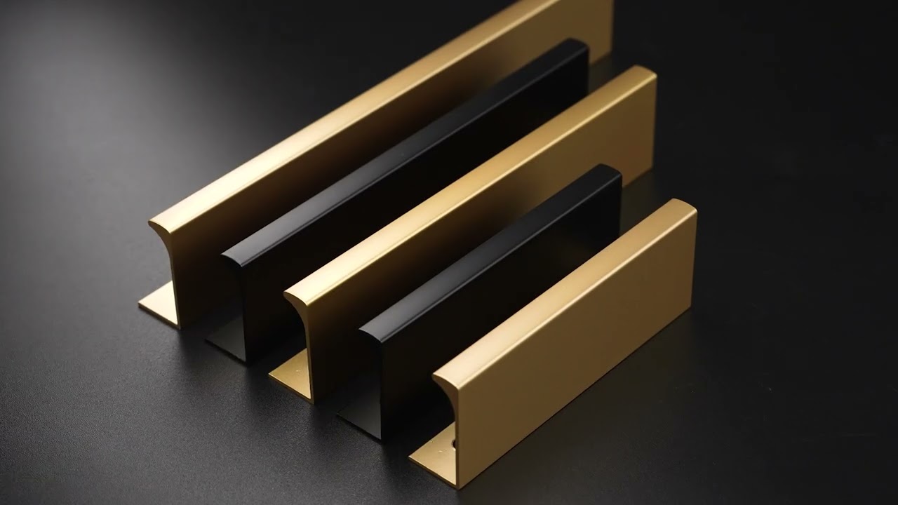 Modern Brushed Brass Finger Edge Pulls for Cabinets