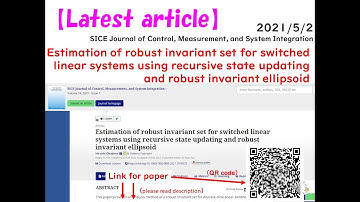 [Control Paper] Estimation of robust invariant set for switched linear systems [JCMSI] #control