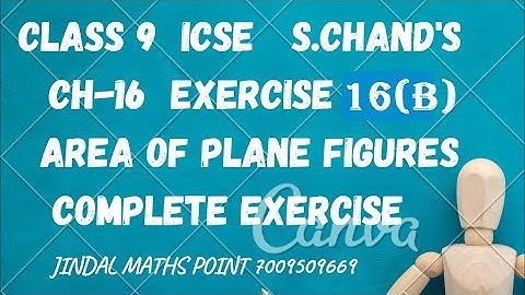 ICSE Ch-16 Area Of Plane Figures Ex-16(B) Complete From S. Chand