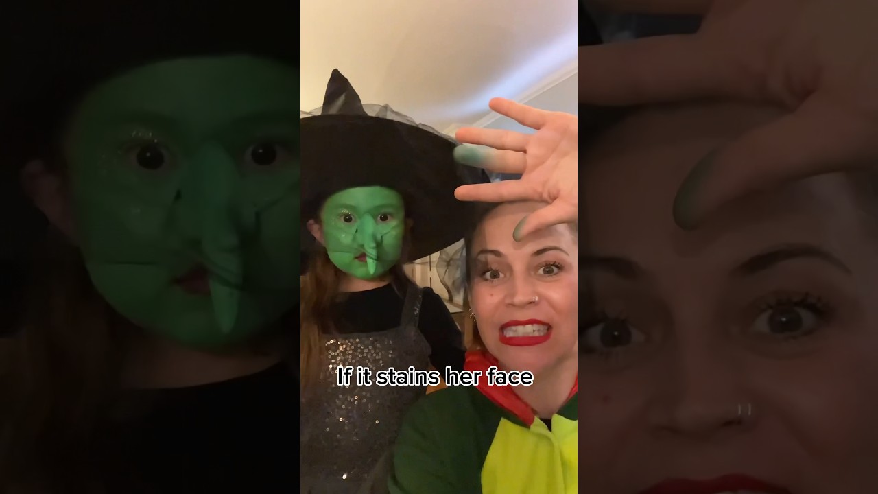 Эпический провал мамы с зеленой краской для лица на Хэллоуин 