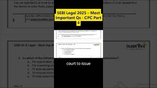 SEBI Legal 2025 – Most Important Qs CPC Part 4 #exam #sebilegal